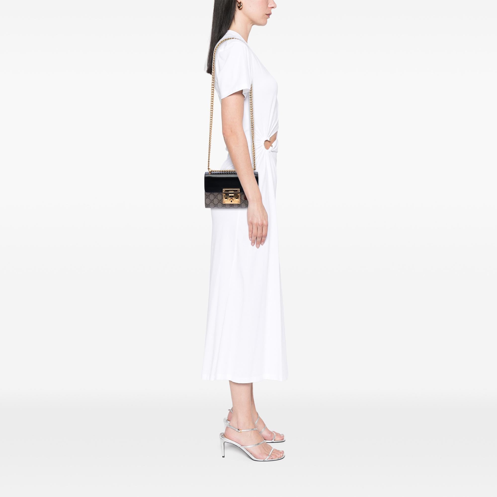 Gucci Small GG Supreme Padlock Crossbody