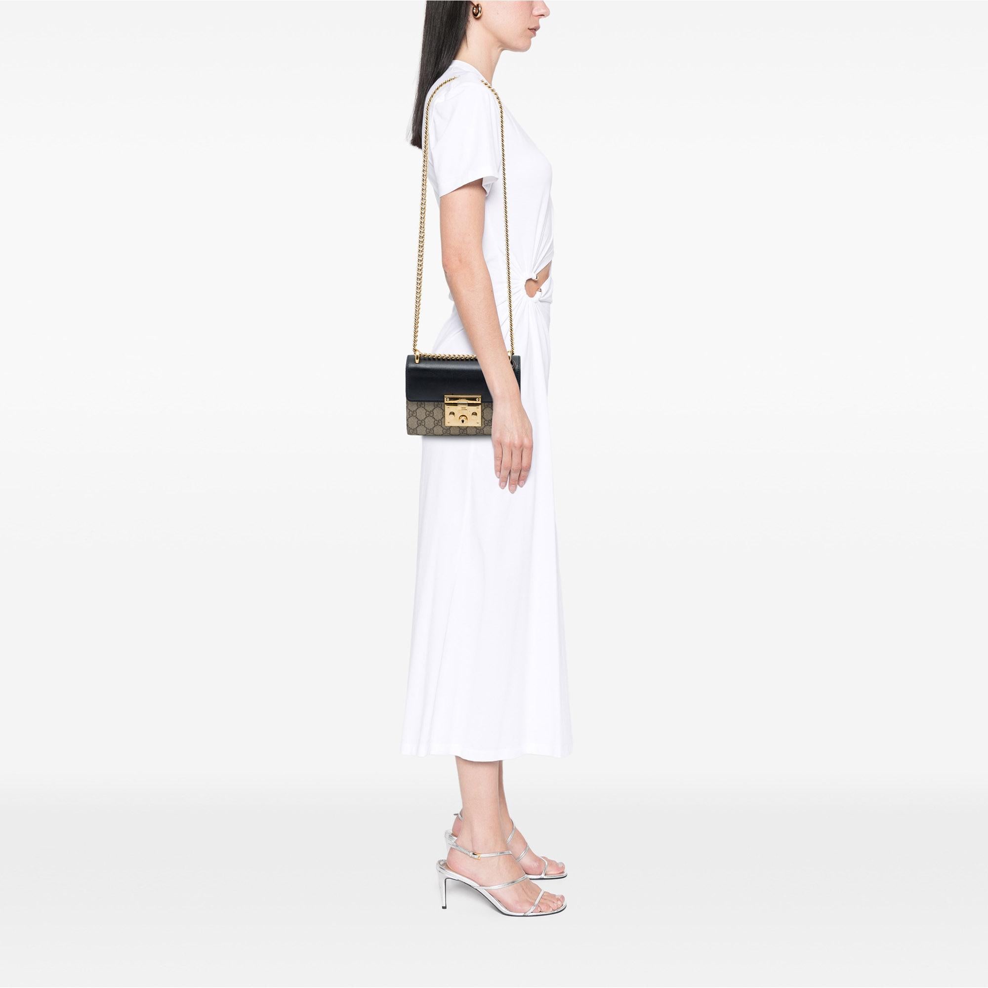 Gucci Small GG Supreme Padlock Crossbody