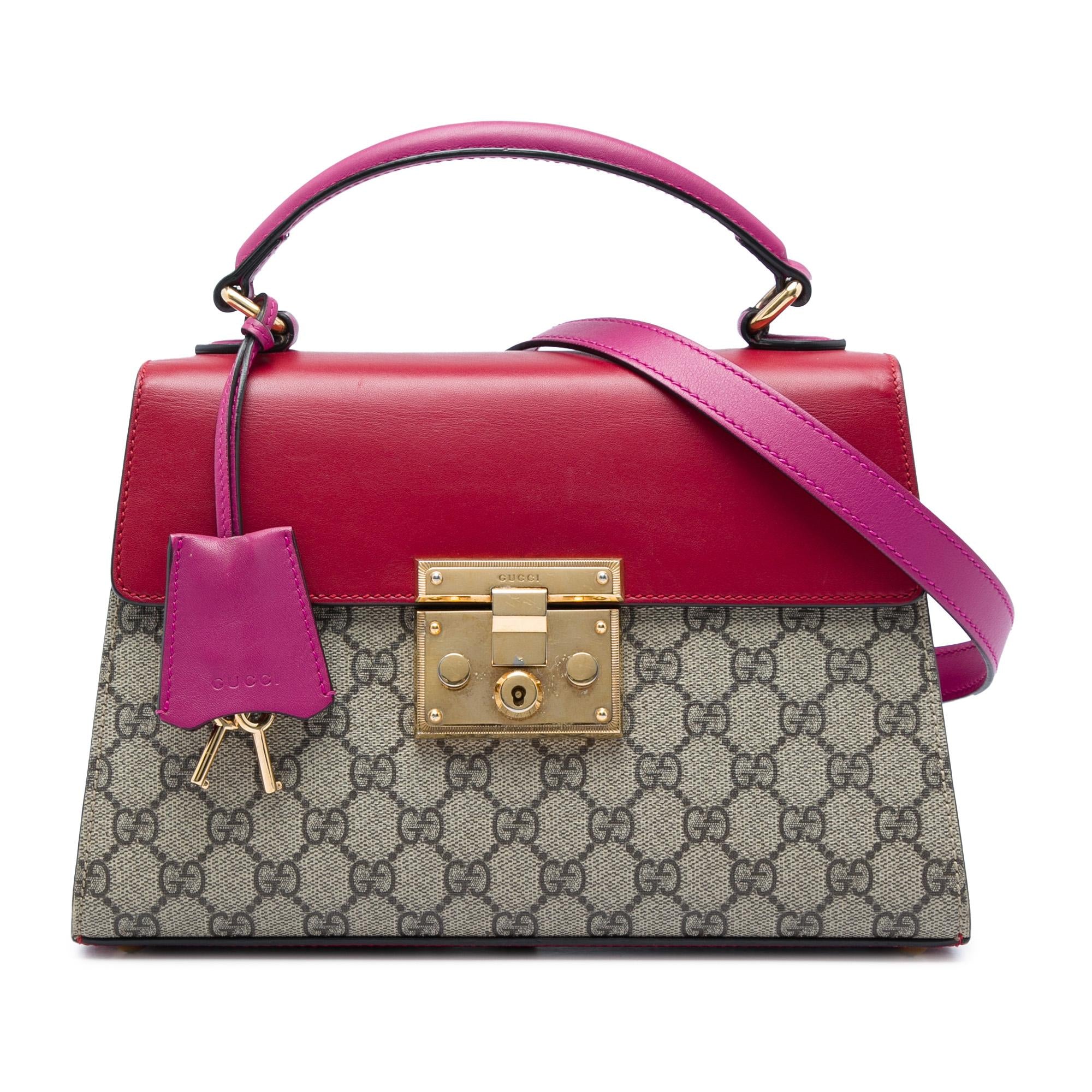Gucci Small GG Supreme Padlock Satchel