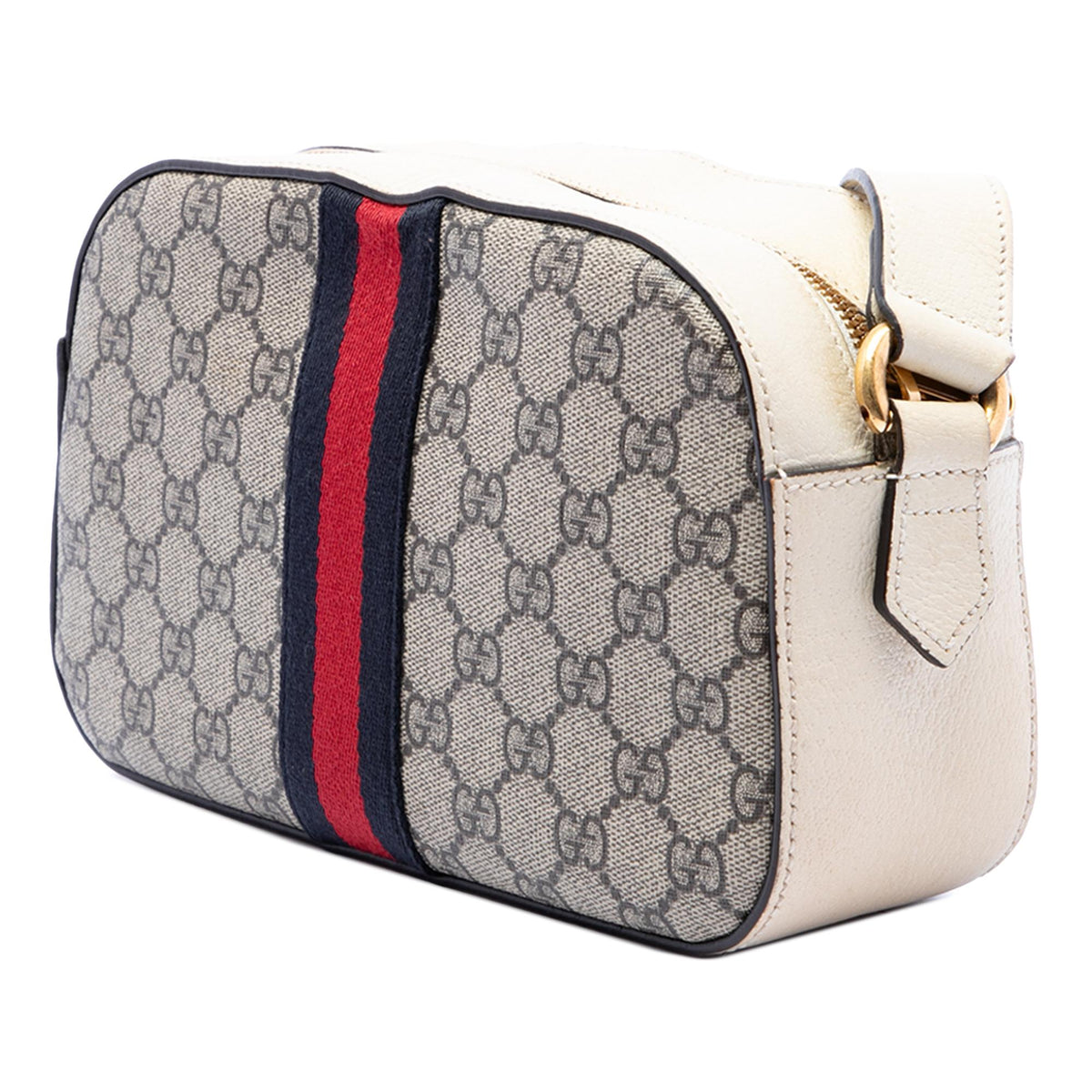 Gucci Small GG Supreme Textured Calfskin Web Ophidia Camera Bag