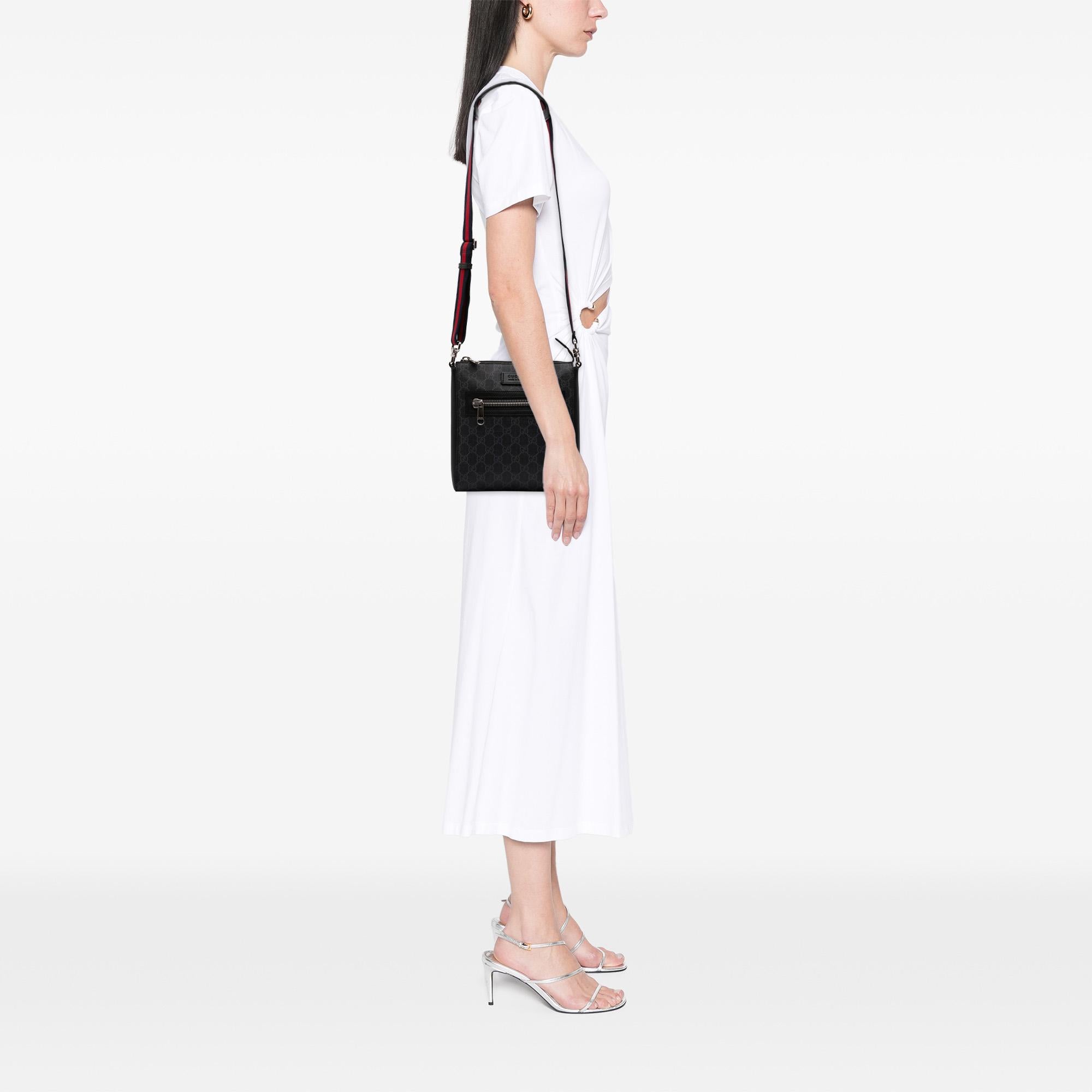 Gucci Small GG Supreme Web Messenger Bag