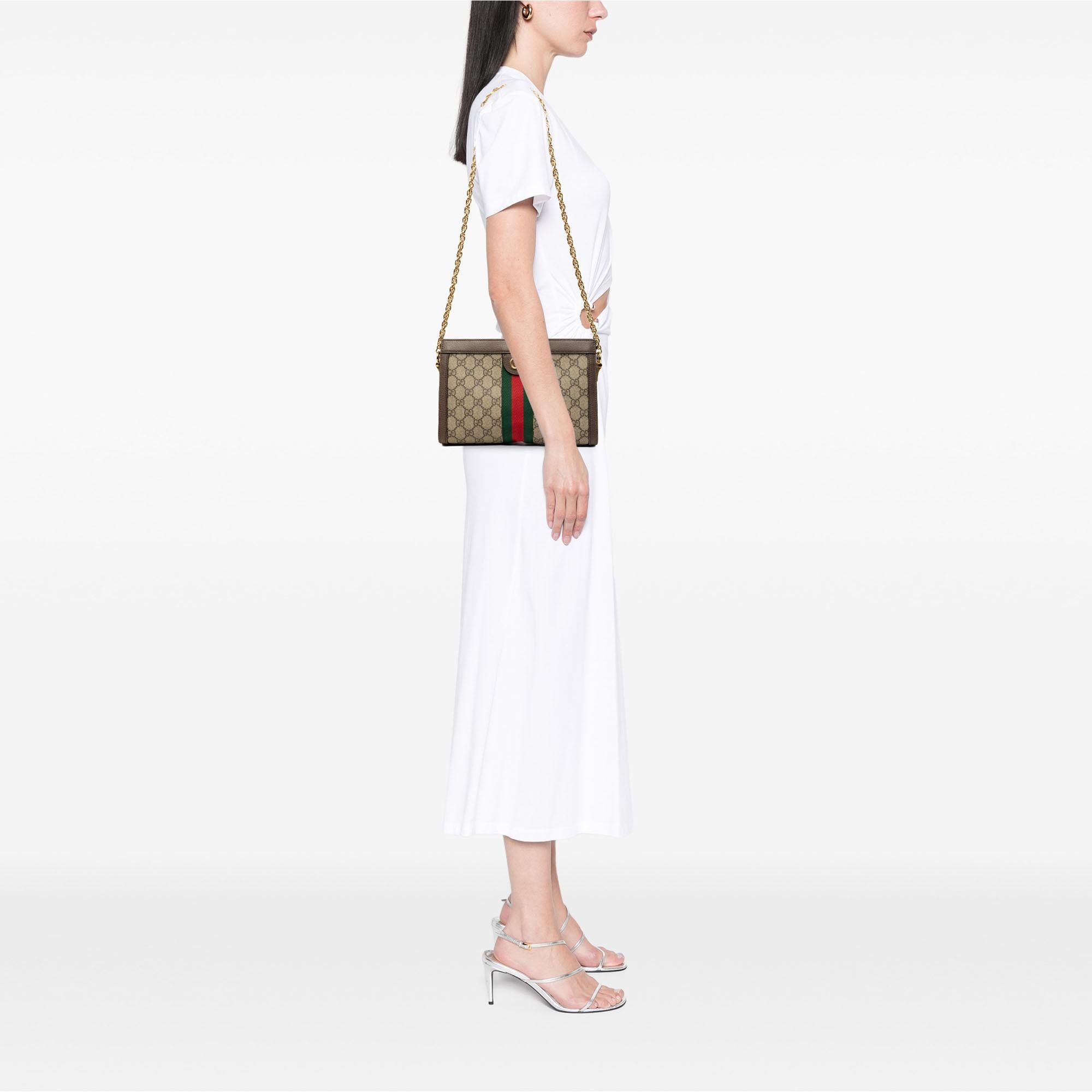 Gucci Small GG Supreme Web Ophidia Chain Crossbody