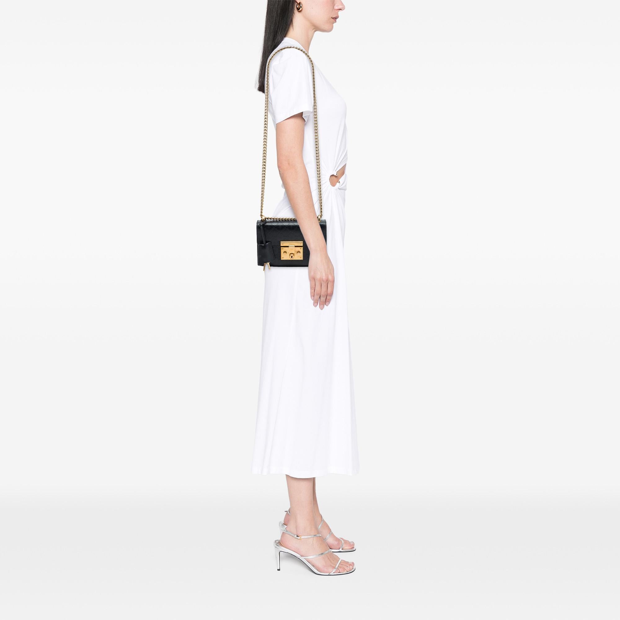 Gucci Small Guccissima Bee Padlock Crossbody
