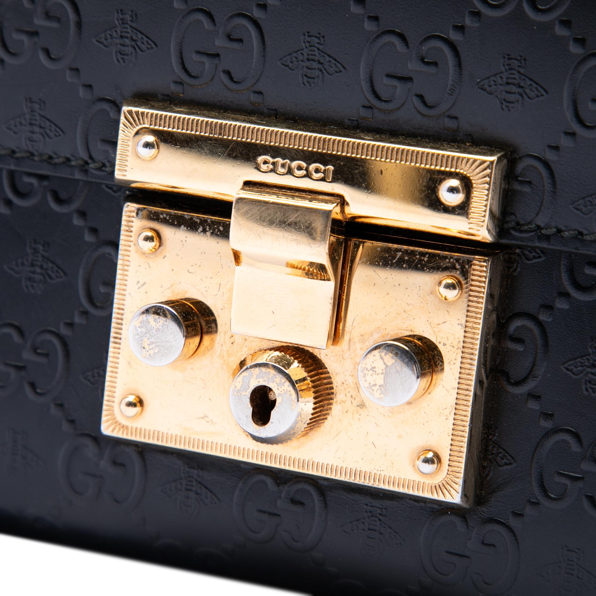 Gucci Small Guccissima Padlock Crossbody