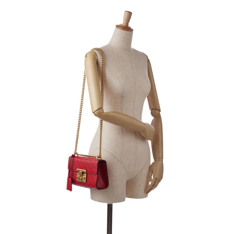 Gucci Small Guccissima Padlock Shoulder Bag (SHG-XCo2UJ)