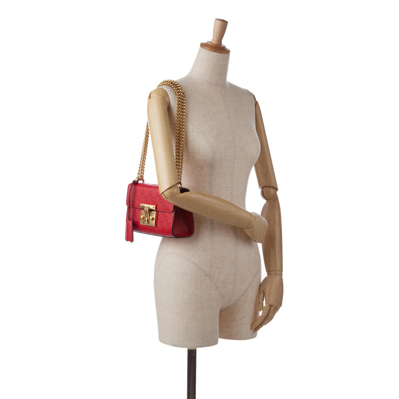 Gucci Small Guccissima Padlock Shoulder Bag (SHG-XCo2UJ)