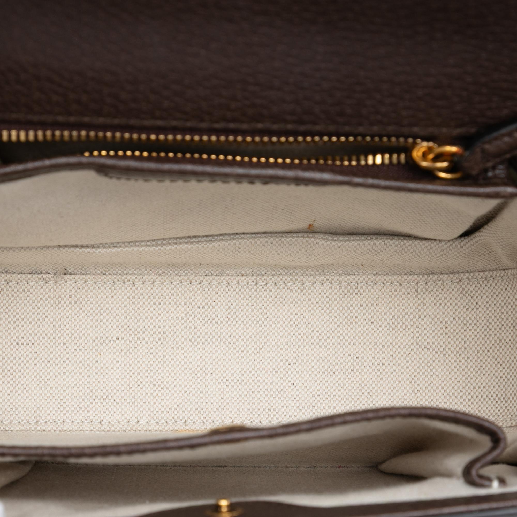 Gucci Small Jumbo GG Canvas Bamboo 1947 Top Handle Bag