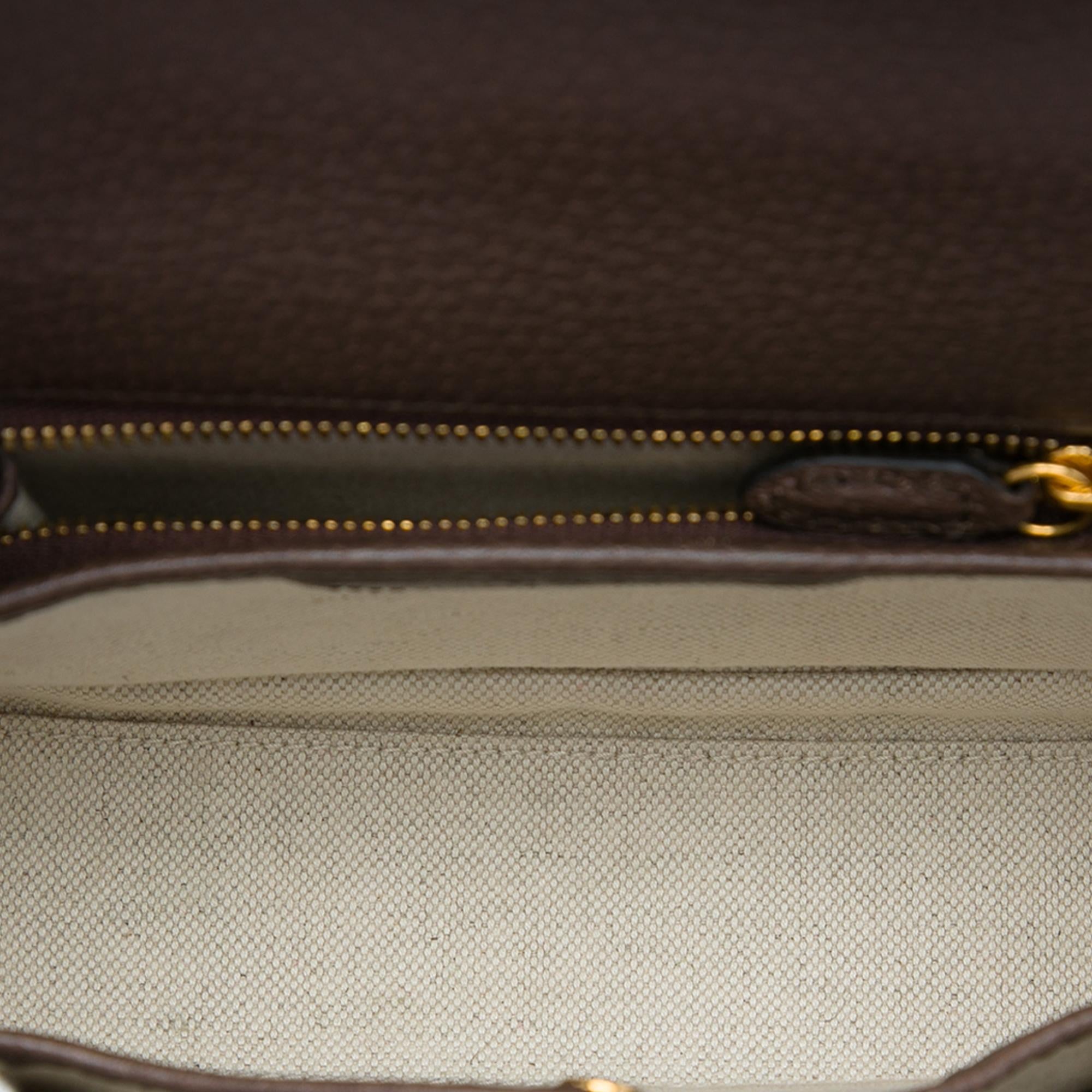 Gucci Small Jumbo GG Canvas Web Bamboo 1947 Top Handle Bag