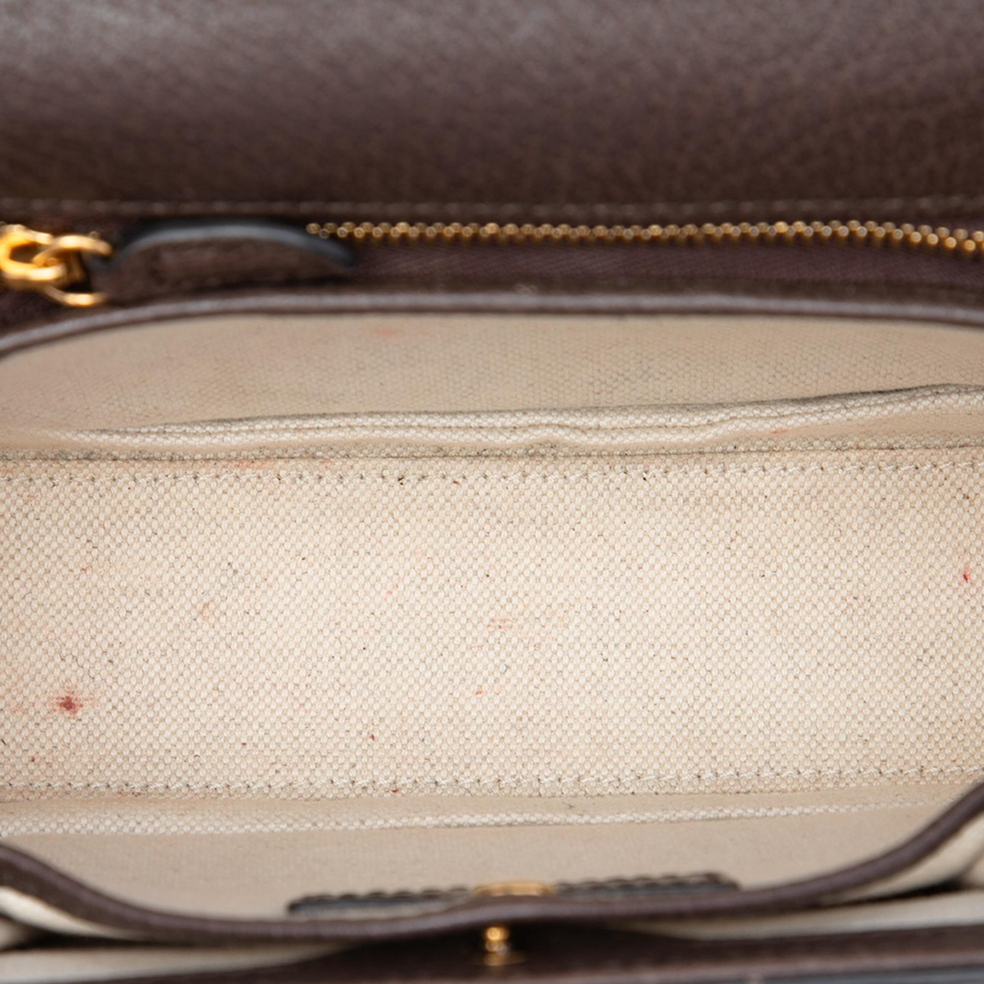 Gucci Small Jumbo GG Canvas Web Bamboo 1947 Top Handle Bag