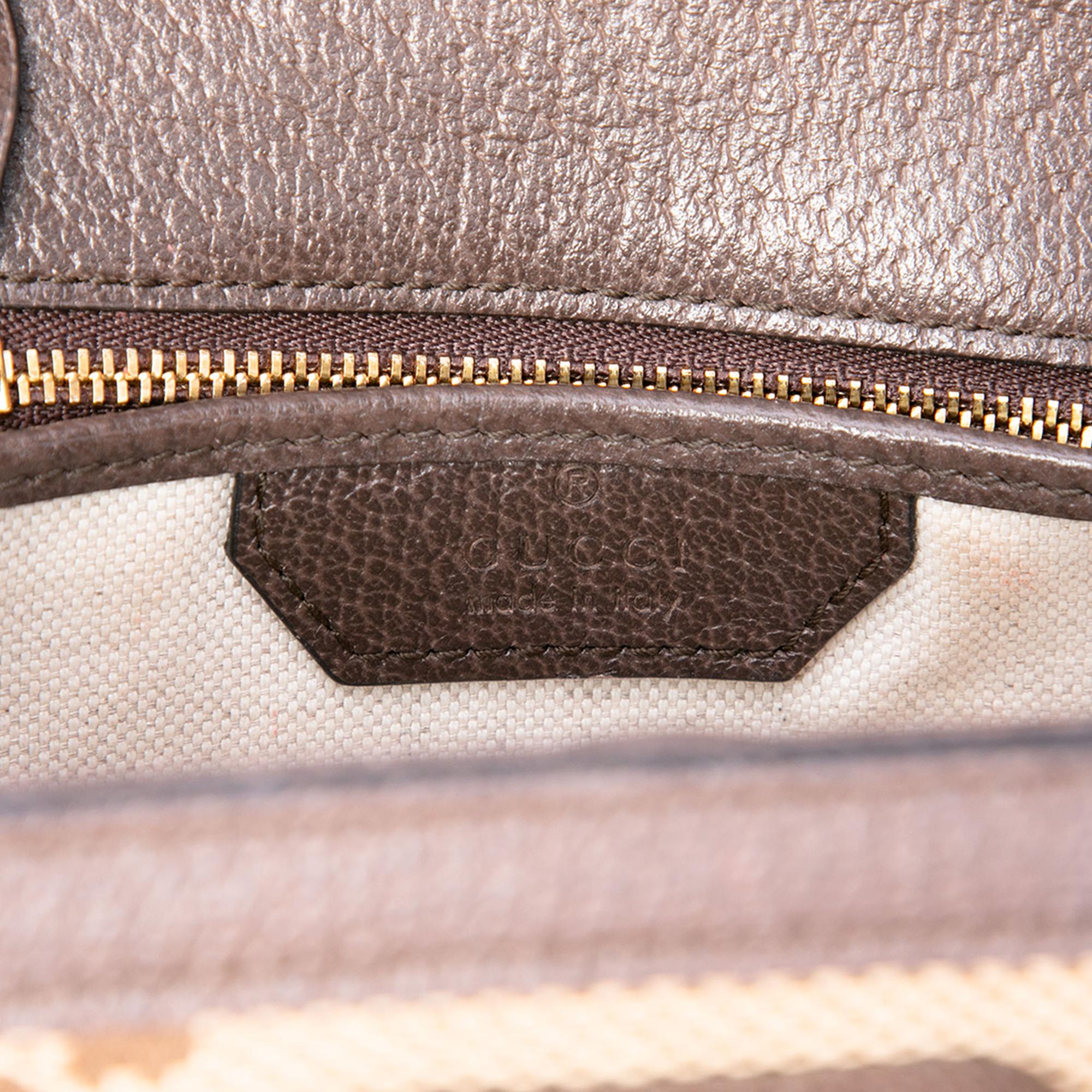 Gucci Small Jumbo GG Canvas Web Bamboo 1947 Top Handle Bag
