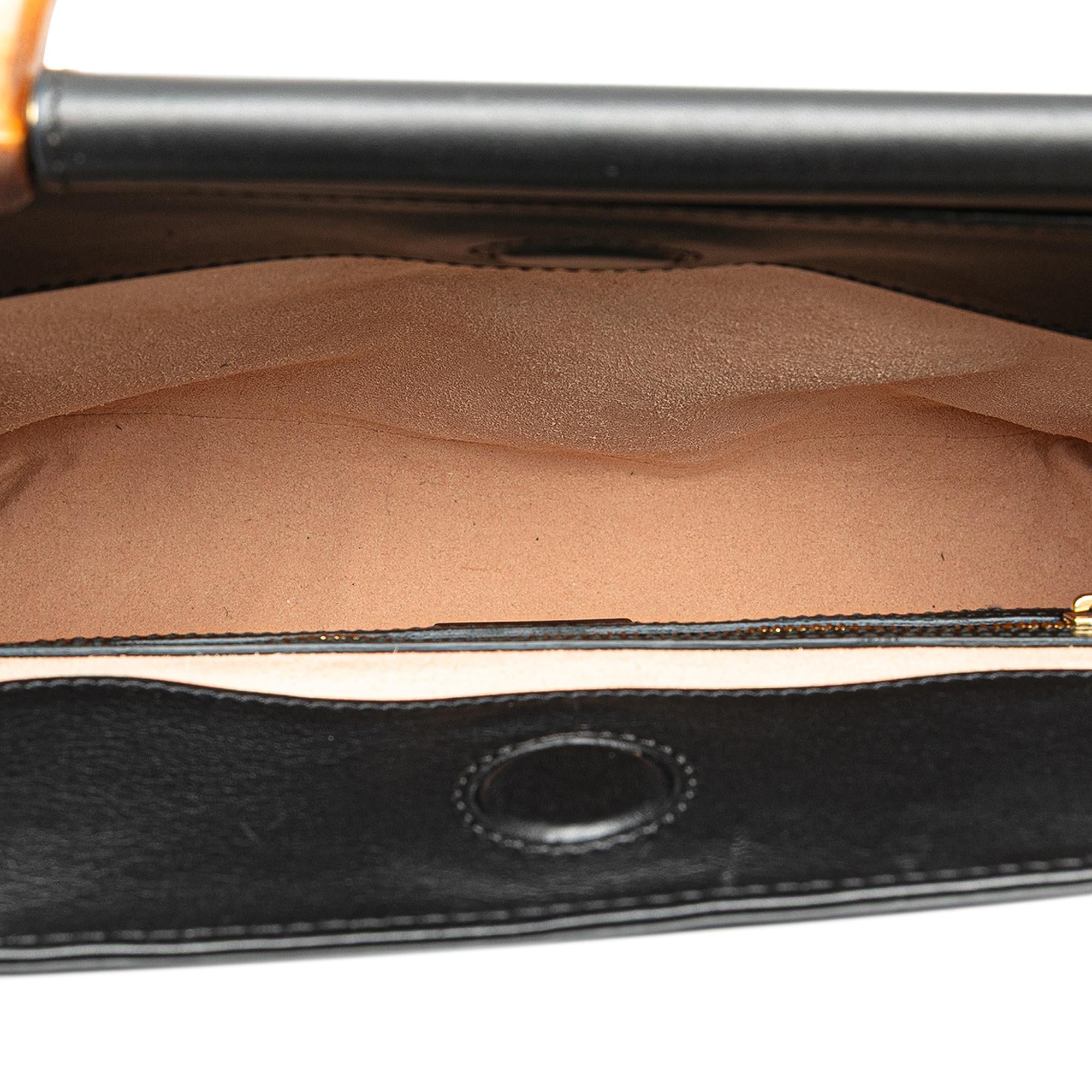 Gucci Small Leather Bamboo Nymphaea Satchel
