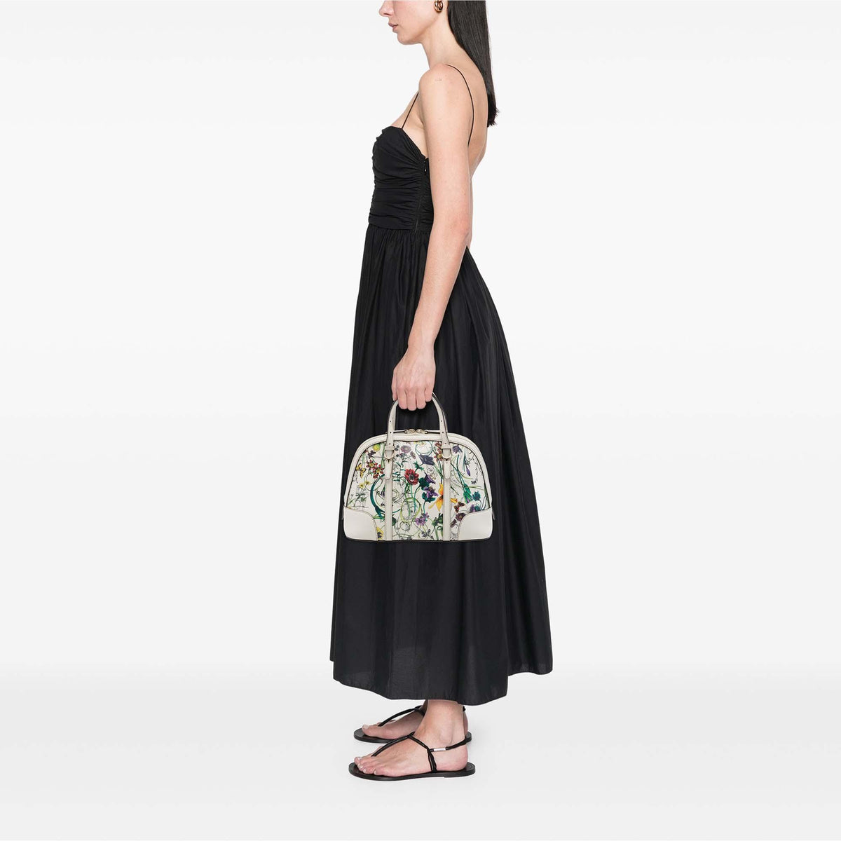 Gucci Small Leather Flora Nice Dome Satchel