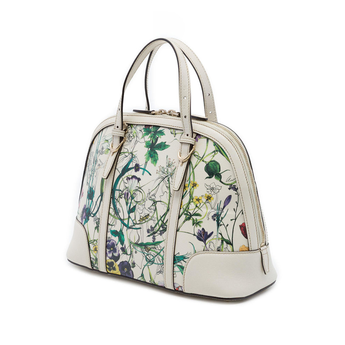 Gucci Small Leather Flora Nice Dome Satchel