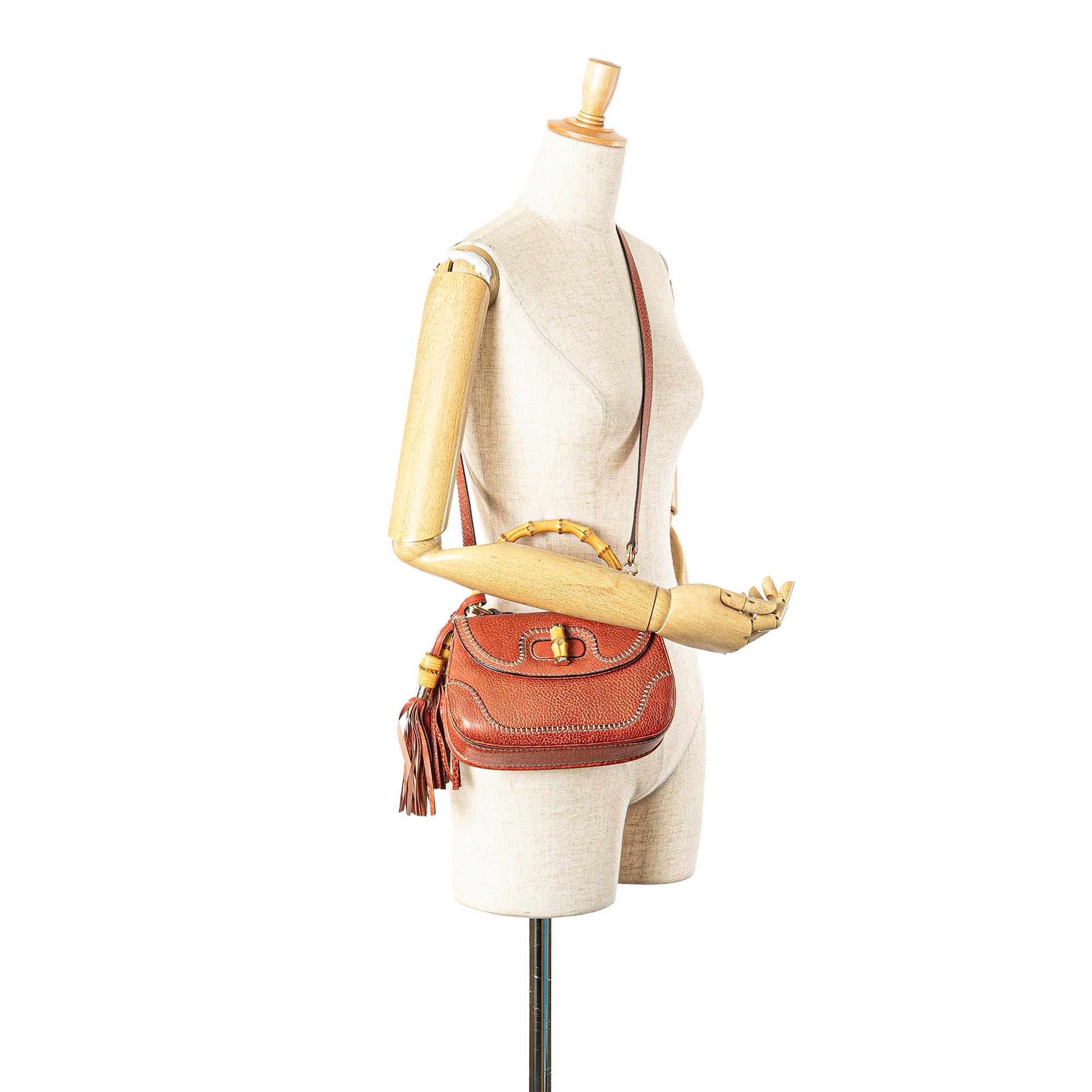 Gucci Small Leather New Bamboo Satchel