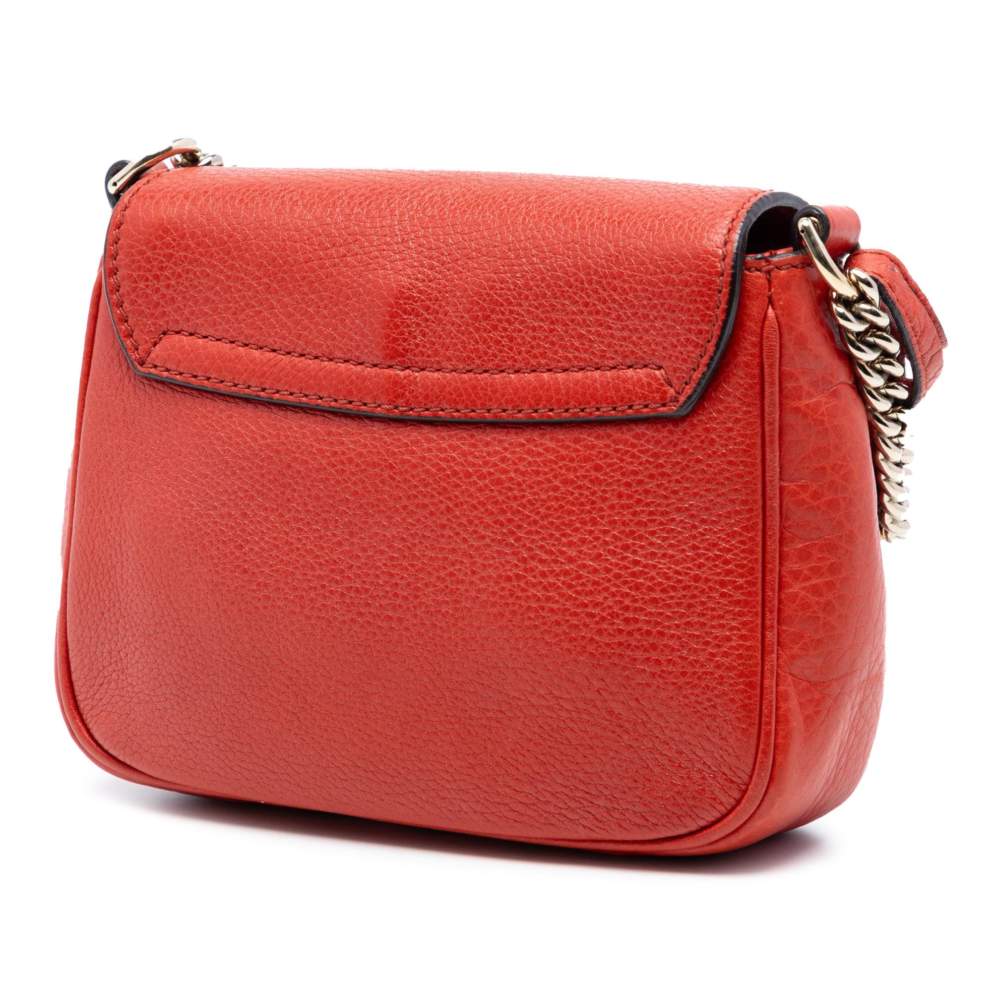 Gucci Small Leather Soho Chain Flap Crossbody
