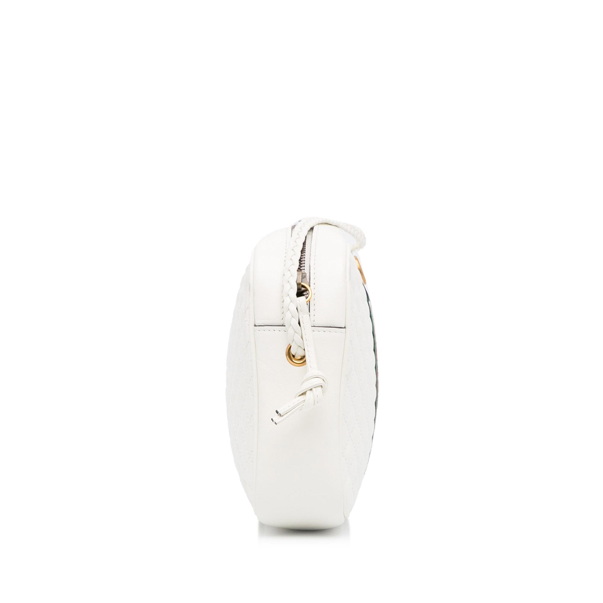 Gucci Small Leather Web Trapuntata Crossbody (SHG-3PW6zo)