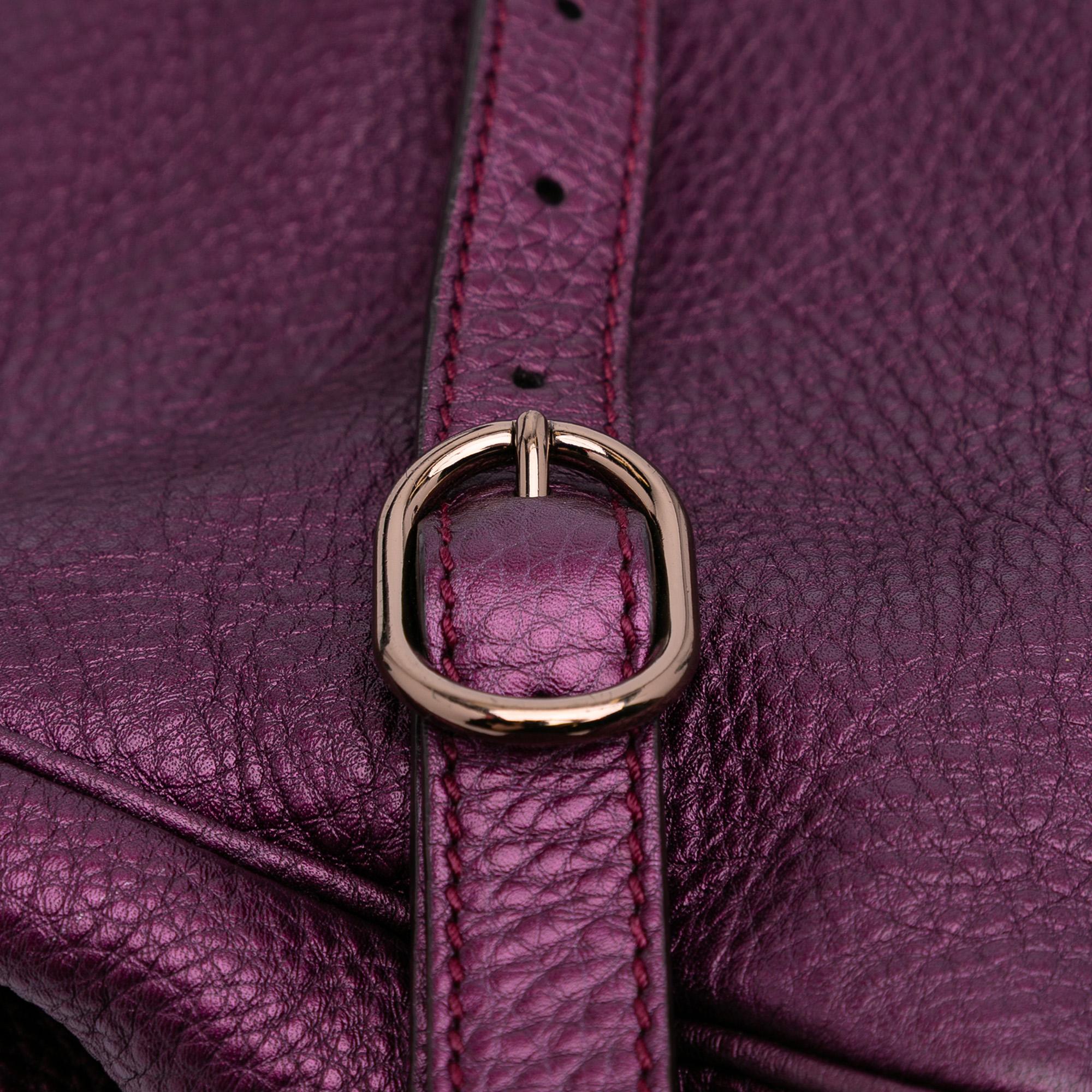 Gucci Small Metallic Calfskin Bamboo Shopper Satchel