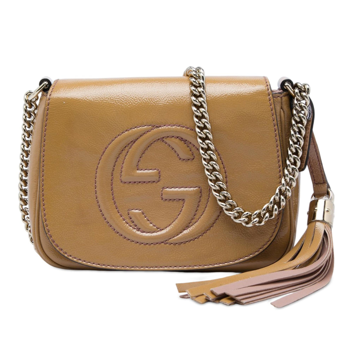 Gucci Small Patent Soho Chain Flap Crossbody