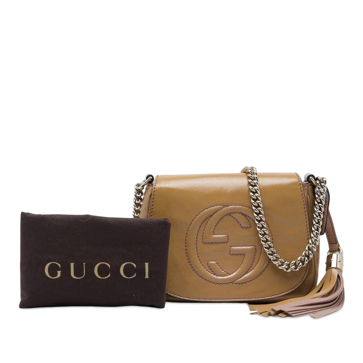 Gucci Small Patent Soho Chain Flap Crossbody