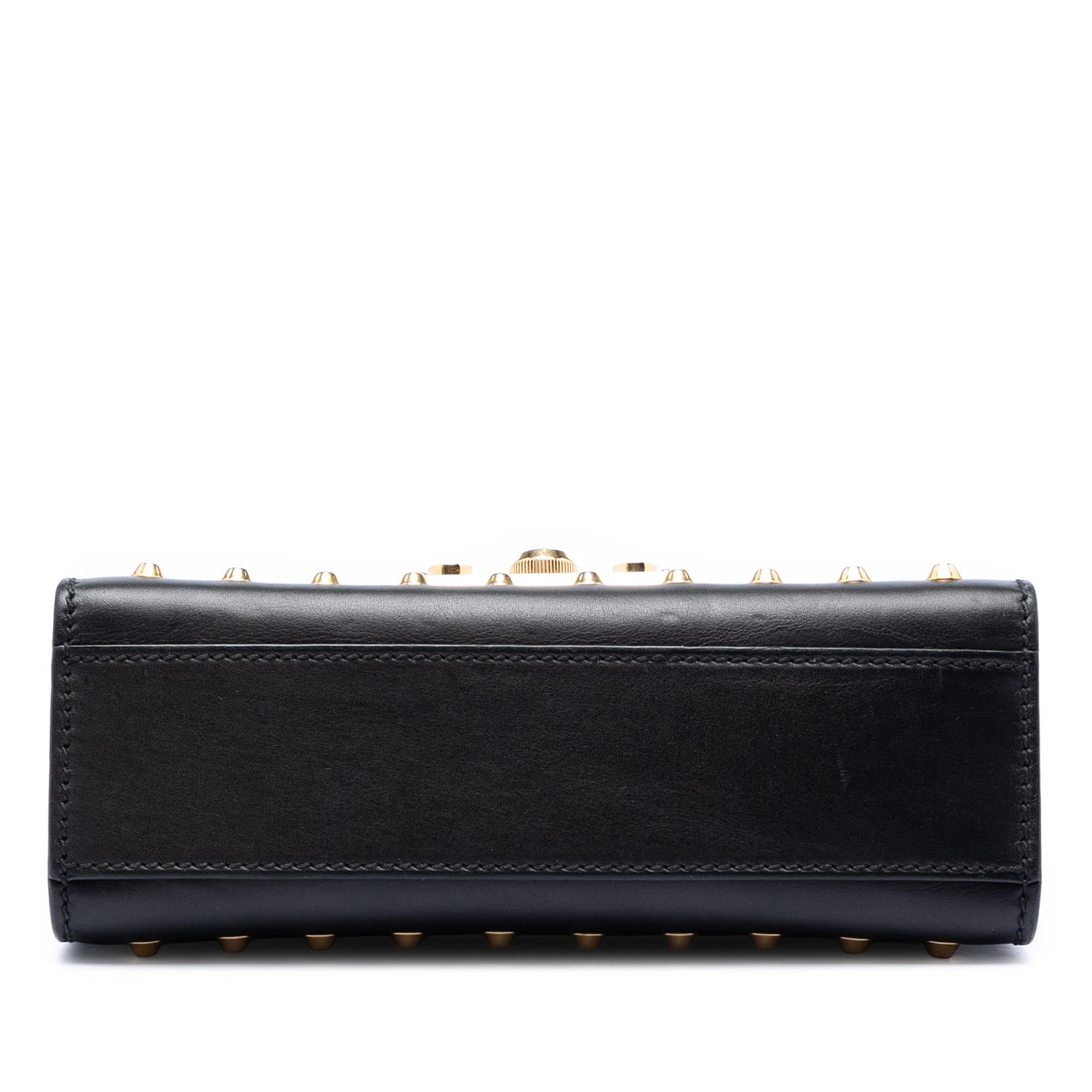 Gucci Small Pearl Studded Leather Padlock Crossbody