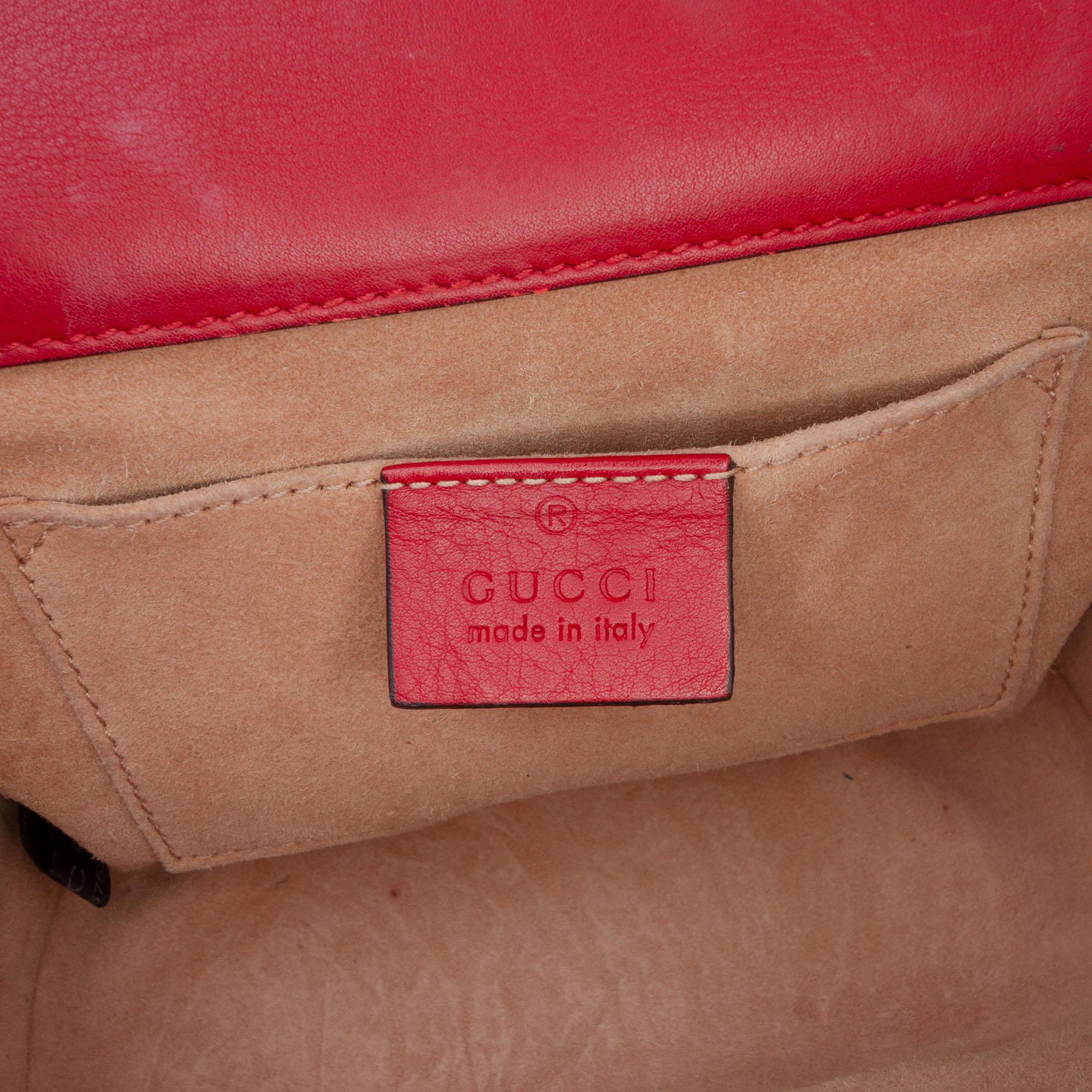Gucci Small Pearl Studded Leather Padlock Crossbody