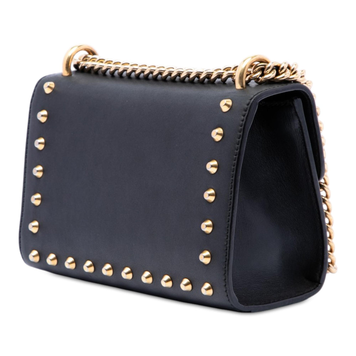 Gucci Small Pearl Studded Leather Padlock Crossbody