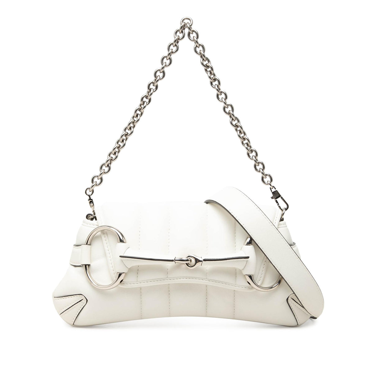 Gucci Small Quilted Calfskin Horsebit Chain Satchel