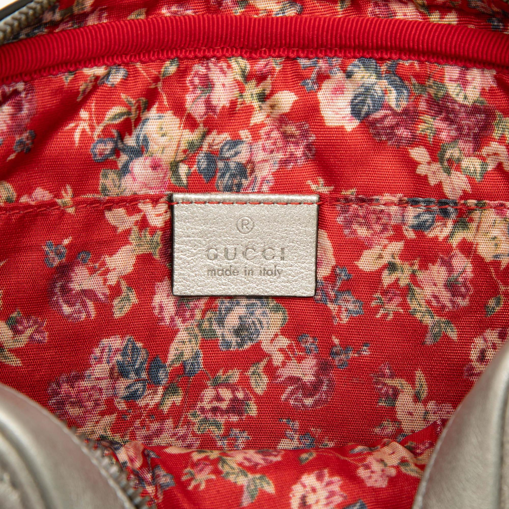 Gucci Small Quilted Metallic Calfskin Web Trapuntata Crossbody