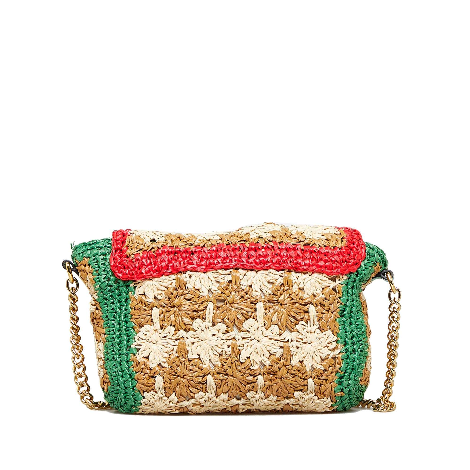 Gucci Small Raffia GG Marmont Crossbody (SHG-aHeBXr)