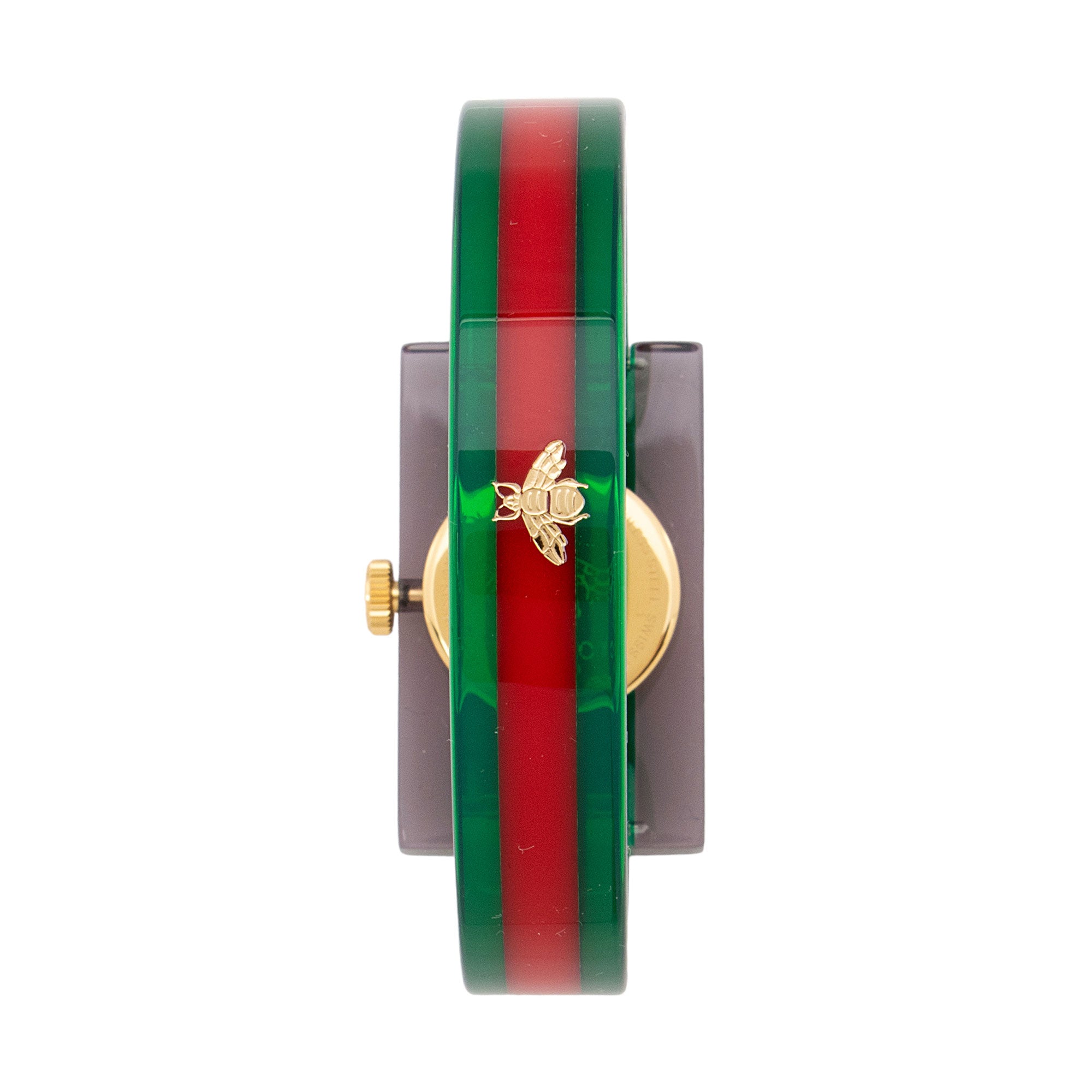 Gucci Stainless Steel Resin Web Skeleton Dial Bangle Watch (SHF-Ch5pLN)