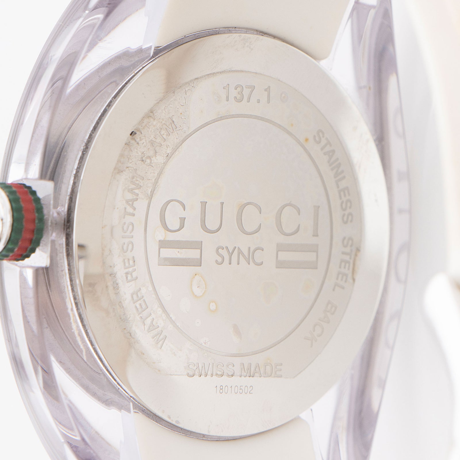 Gucci Stainless Steel Rubber GG Sync Watch SHF XOGJe6 LuxeDH
