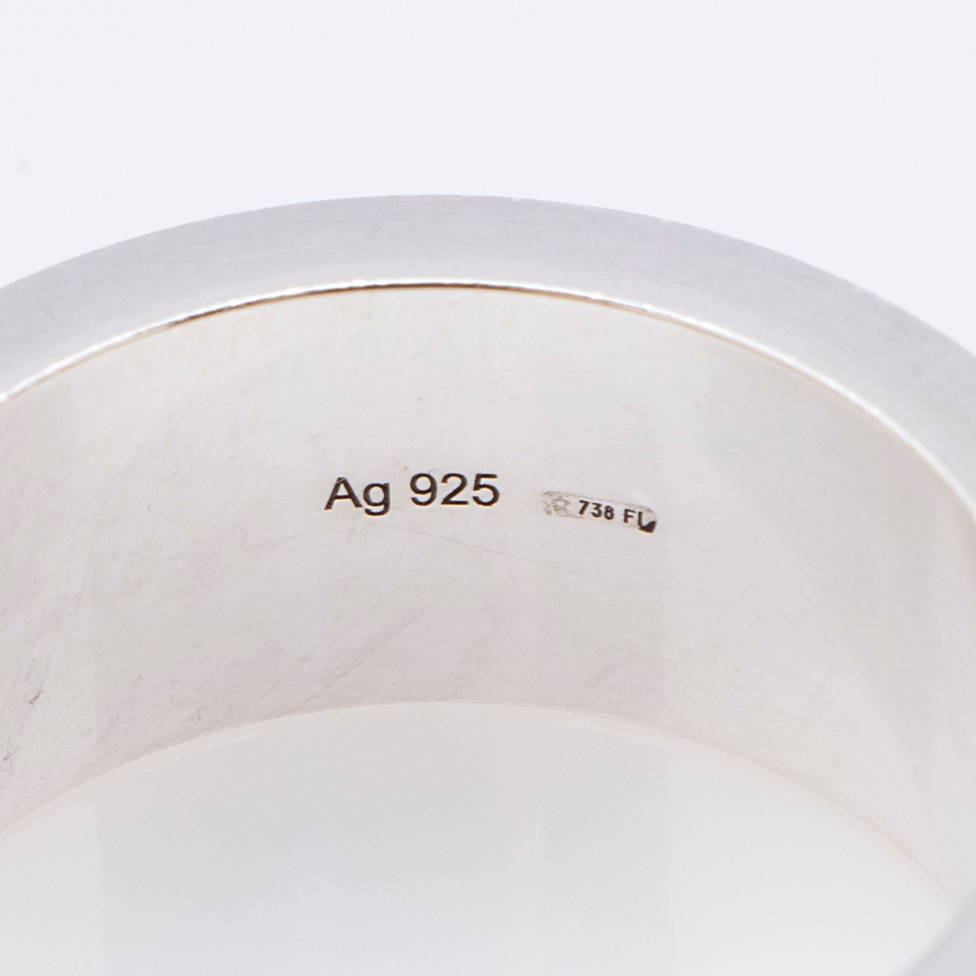 Gucci Sterling Silver GG Bee Wide Ring - Size 8 1/4