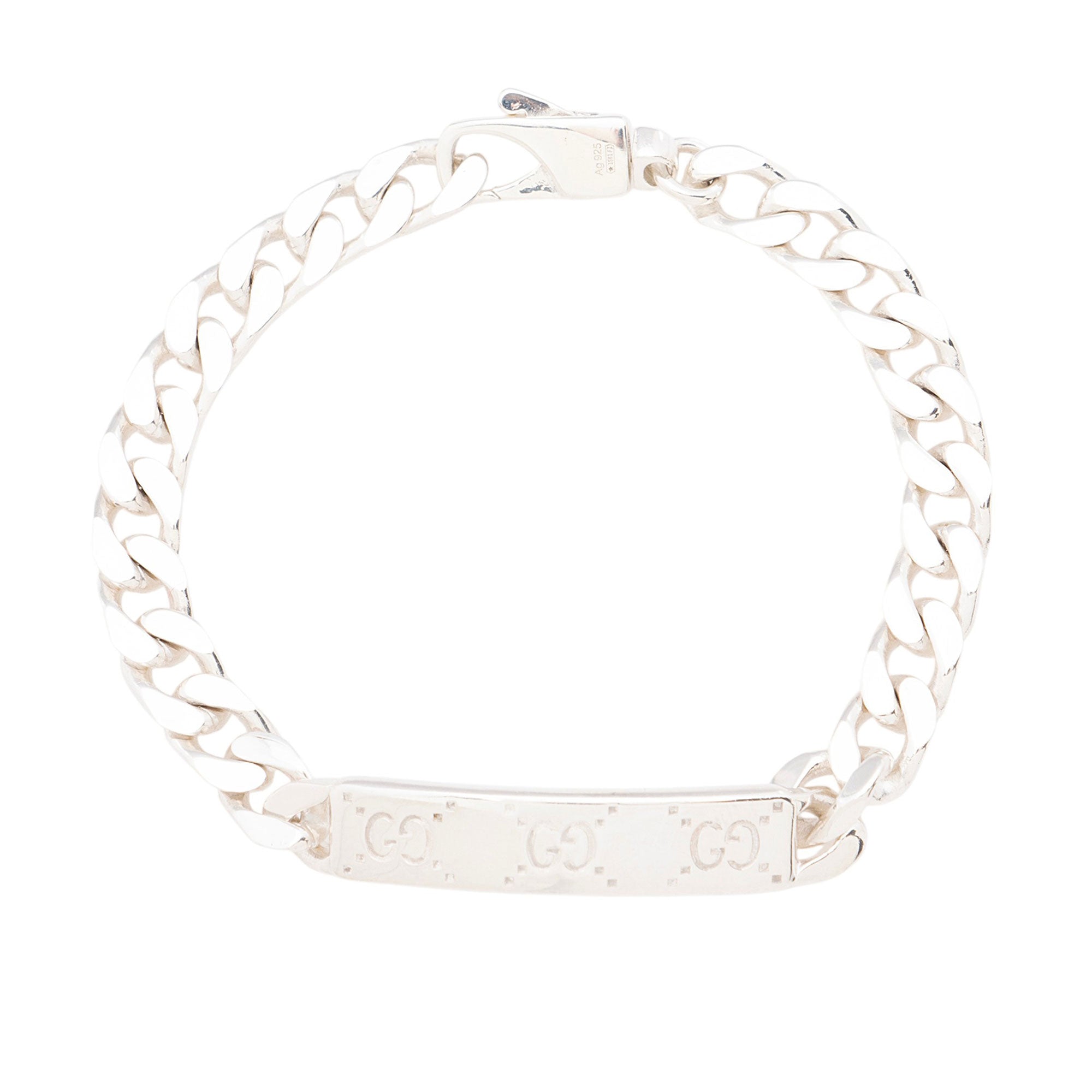 Gucci Sterling Silver GG Tag ID Bracelet