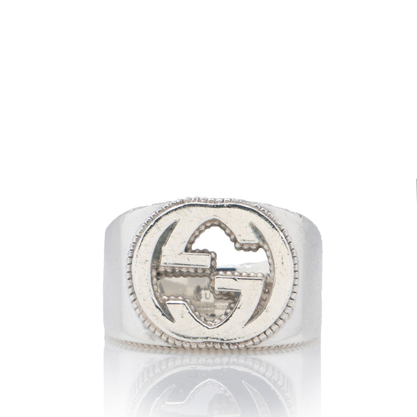 Gucci Sterling Silver Interlocking G Ring - Size 7 (SHF-Xco9yk)