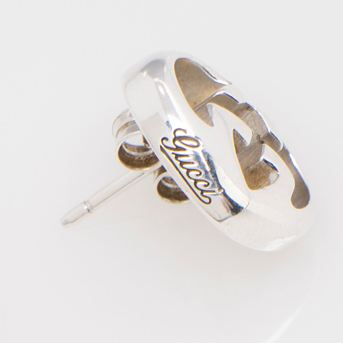 Gucci Sterling Silver Love Britt Heart Stud Earrings