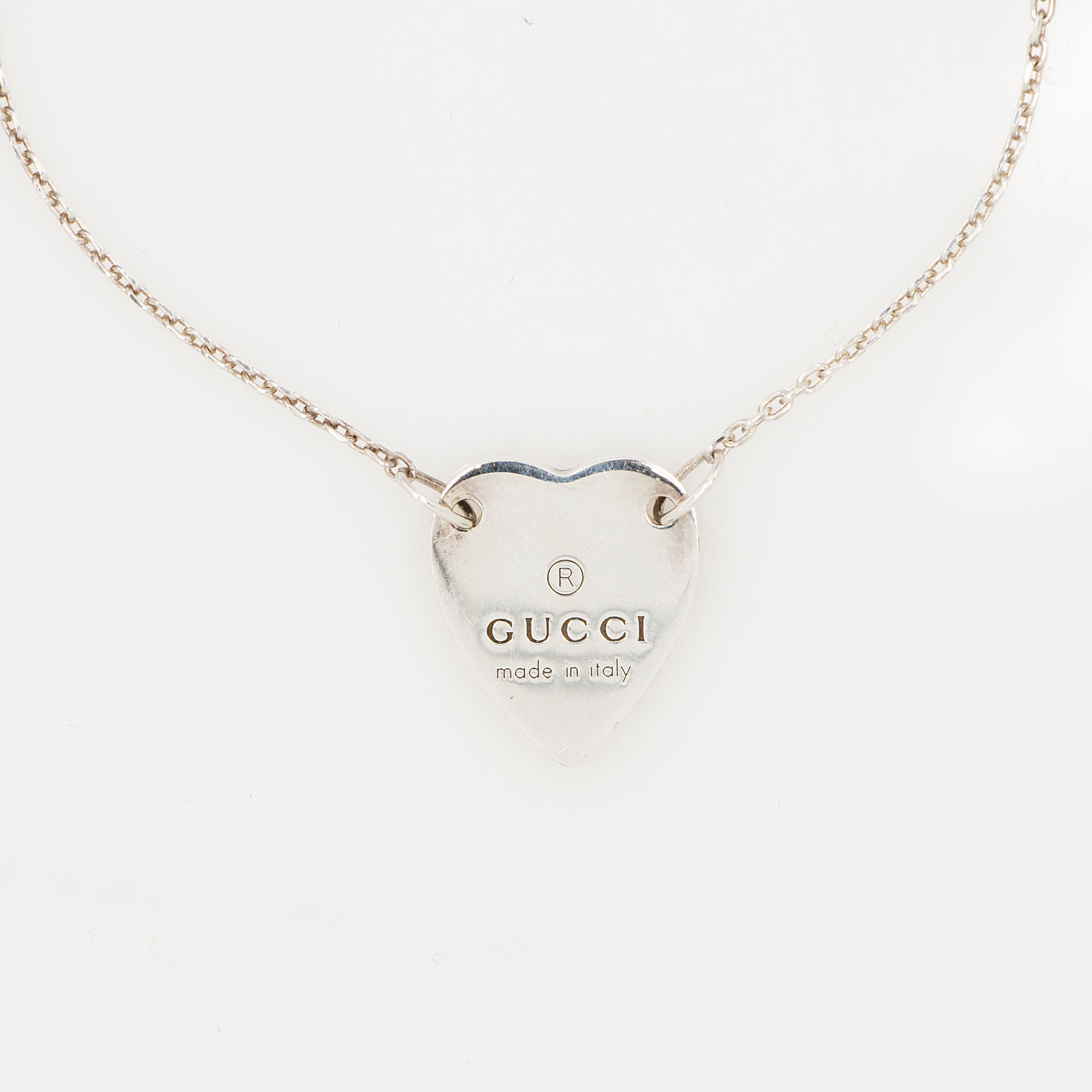 Gucci Sterling Silver Trademark Heart Bracelet