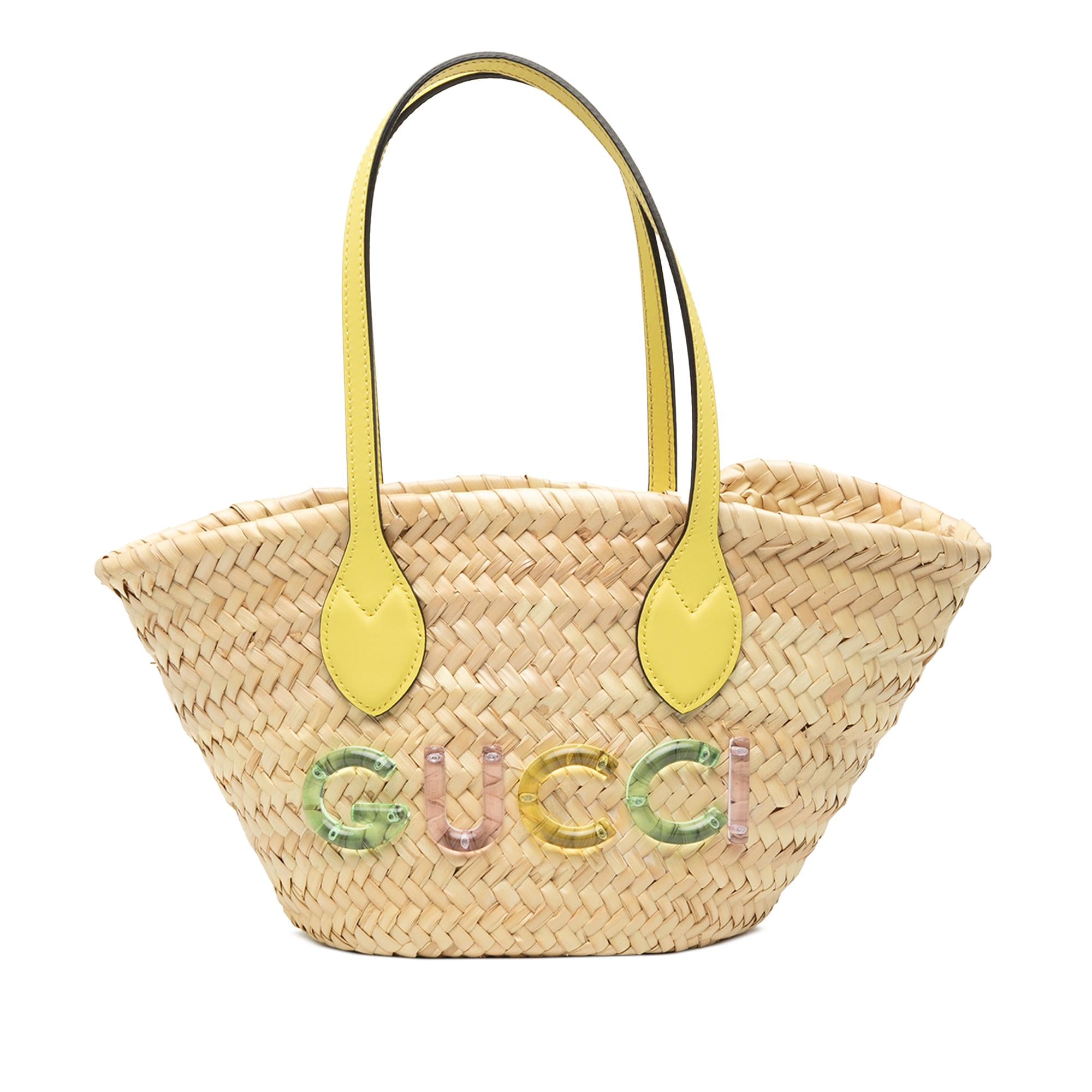 Gucci Straw Logo Tote