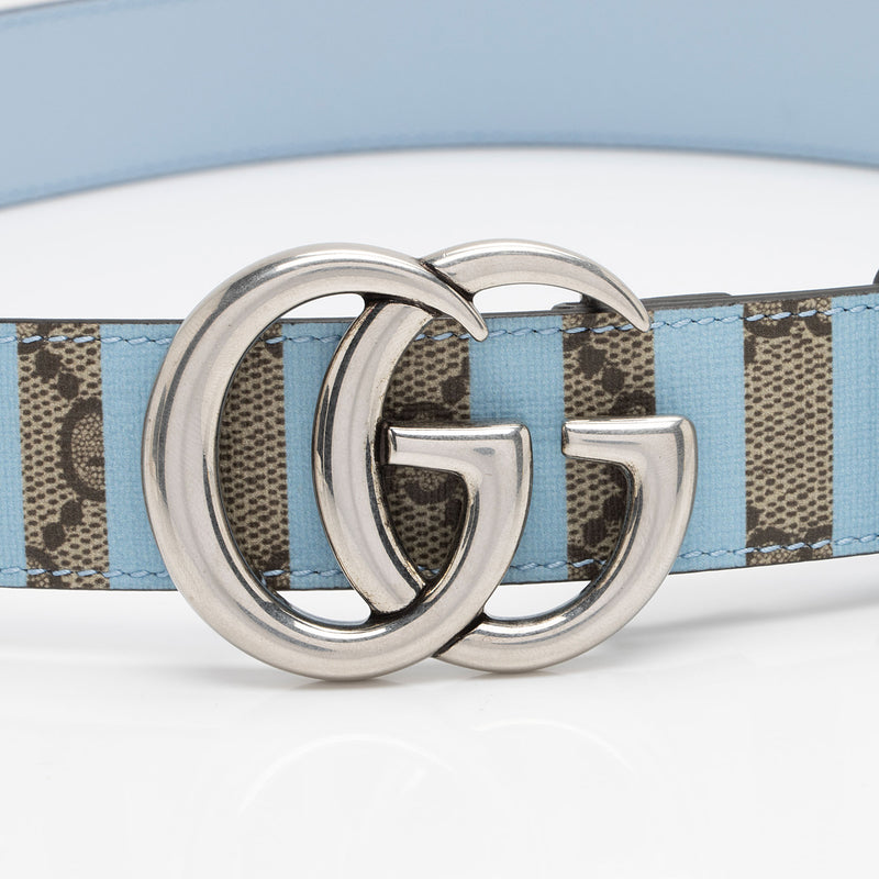 Gucci Striped GG Supreme GG Marmont Narrow Belt - Size 30 / 75 (SHF-LKb9Q5)