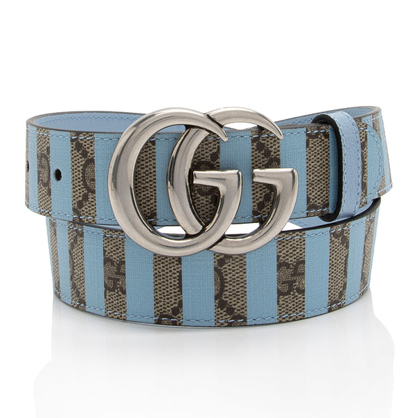 Gucci Striped GG Supreme GG Marmont Narrow Belt - Size 30 / 75 (SHF-LKb9Q5)