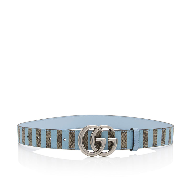 Gucci Striped GG Supreme GG Marmont Narrow Belt - Size 30 / 75 (SHF-LKb9Q5)