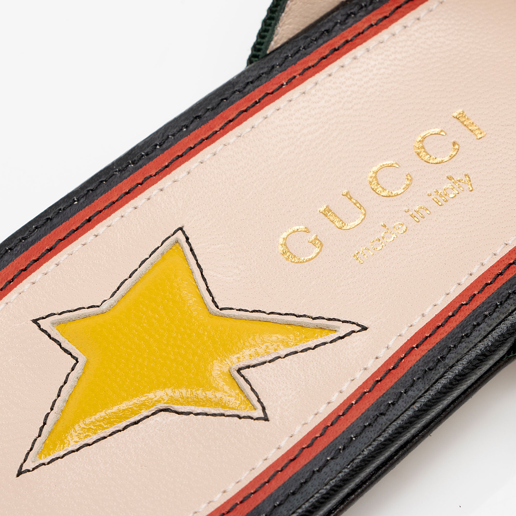 Gucci Grosgrain Web Star Studded Thong Sandals - Size 7.5 / 37.5 (SHF-XXVx9W)