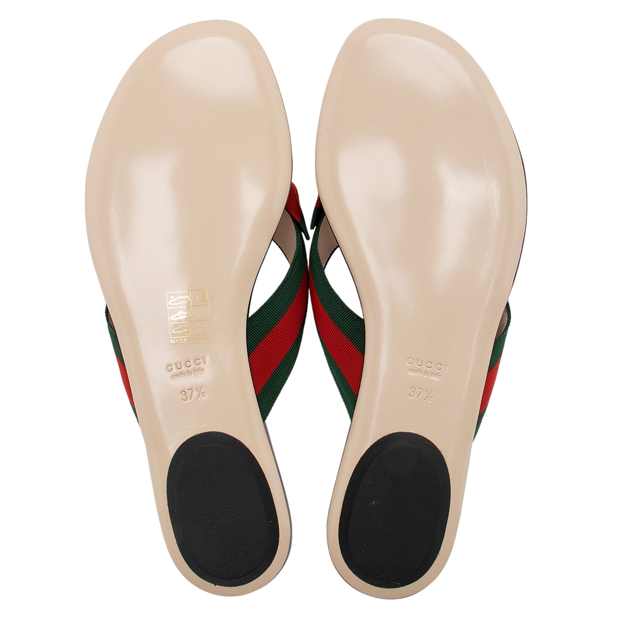 Gucci Grosgrain Web Star Studded Thong Sandals - Size 7.5 / 37.5 (SHF-XXVx9W)