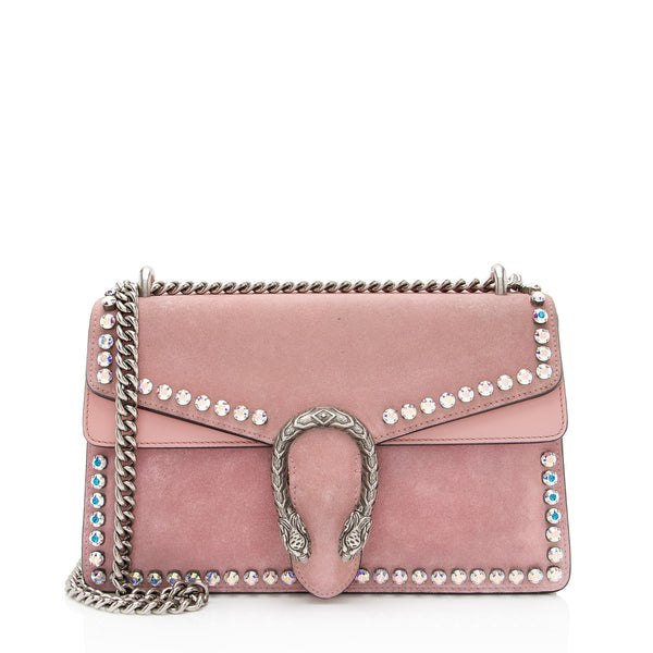 Gucci Suede Crystal Dionysus Small Shoulder Bag (SHF-gv2FGf)