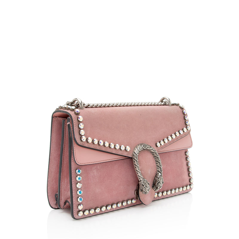 Gucci Suede Crystal Dionysus Small Shoulder Bag (SHF-gv2FGf)