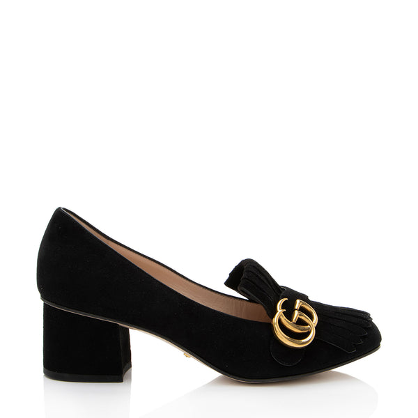 Gucci Suede GG Marmont Pumps Size 8 38 SHF rhKAsc LuxeDH