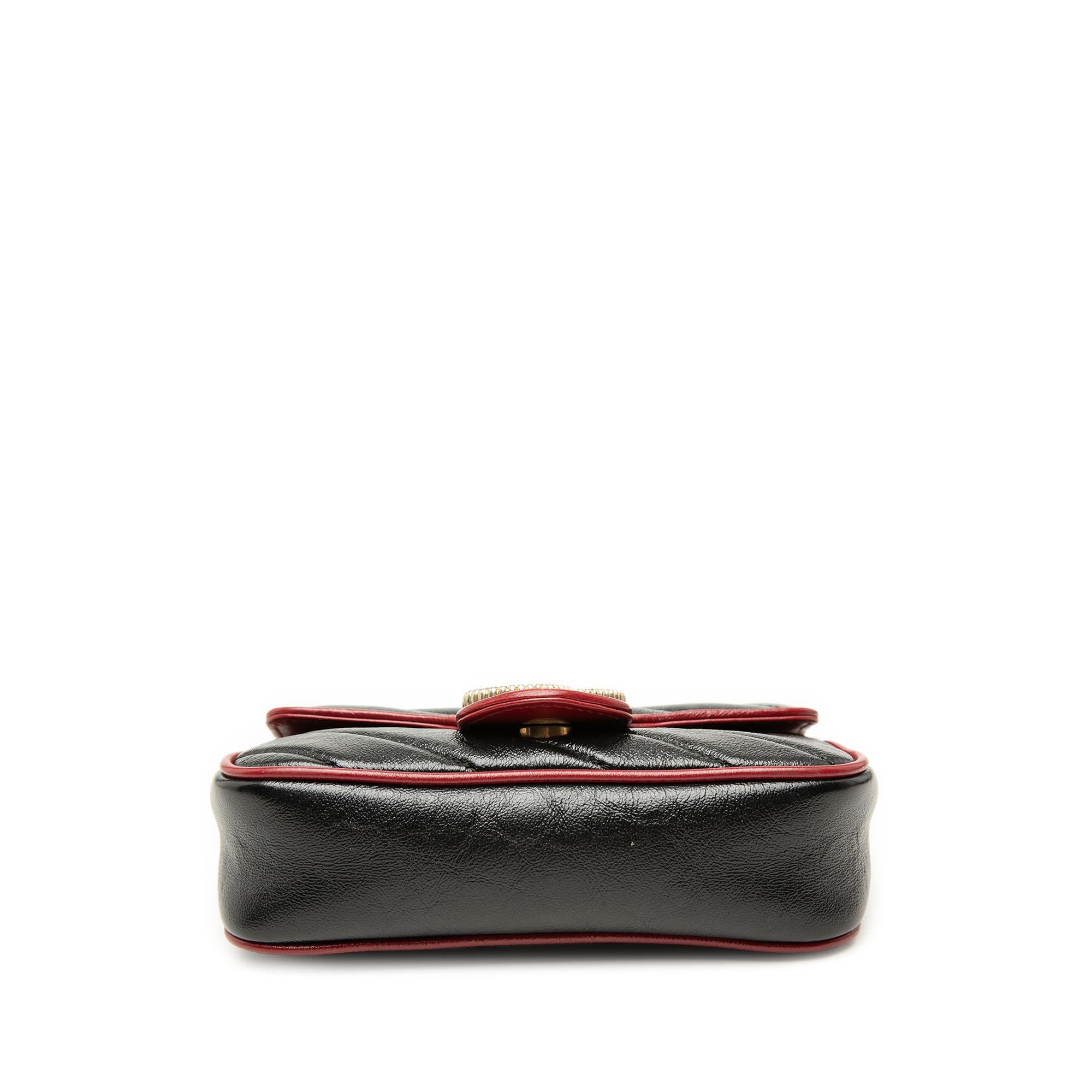 Gucci Super Mini GG Marmont Matelasse Leather Torchon Flap Crossbody
