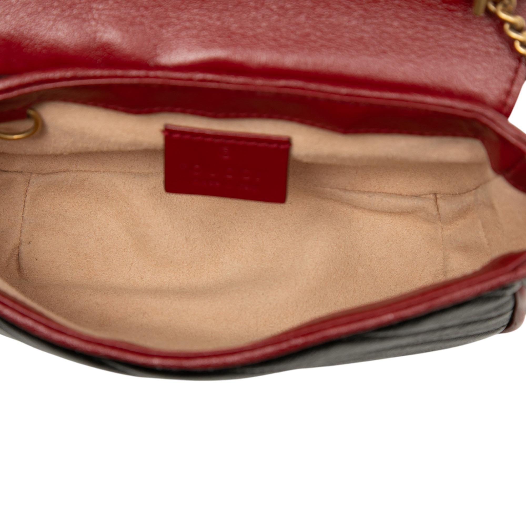 Gucci Super Mini GG Marmont Matelasse Leather Torchon Flap Crossbody