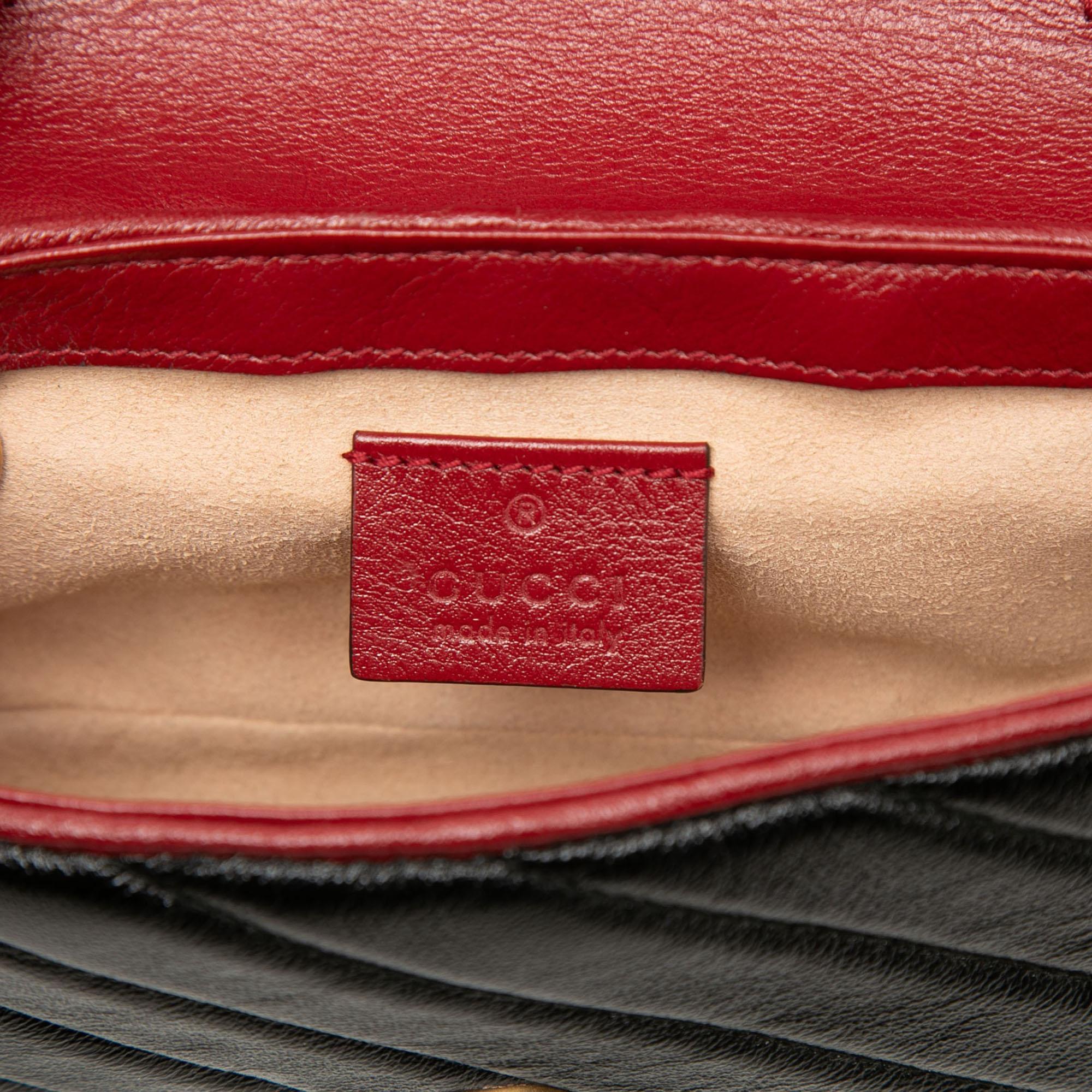 Gucci Super Mini GG Marmont Matelasse Leather Torchon Flap Crossbody