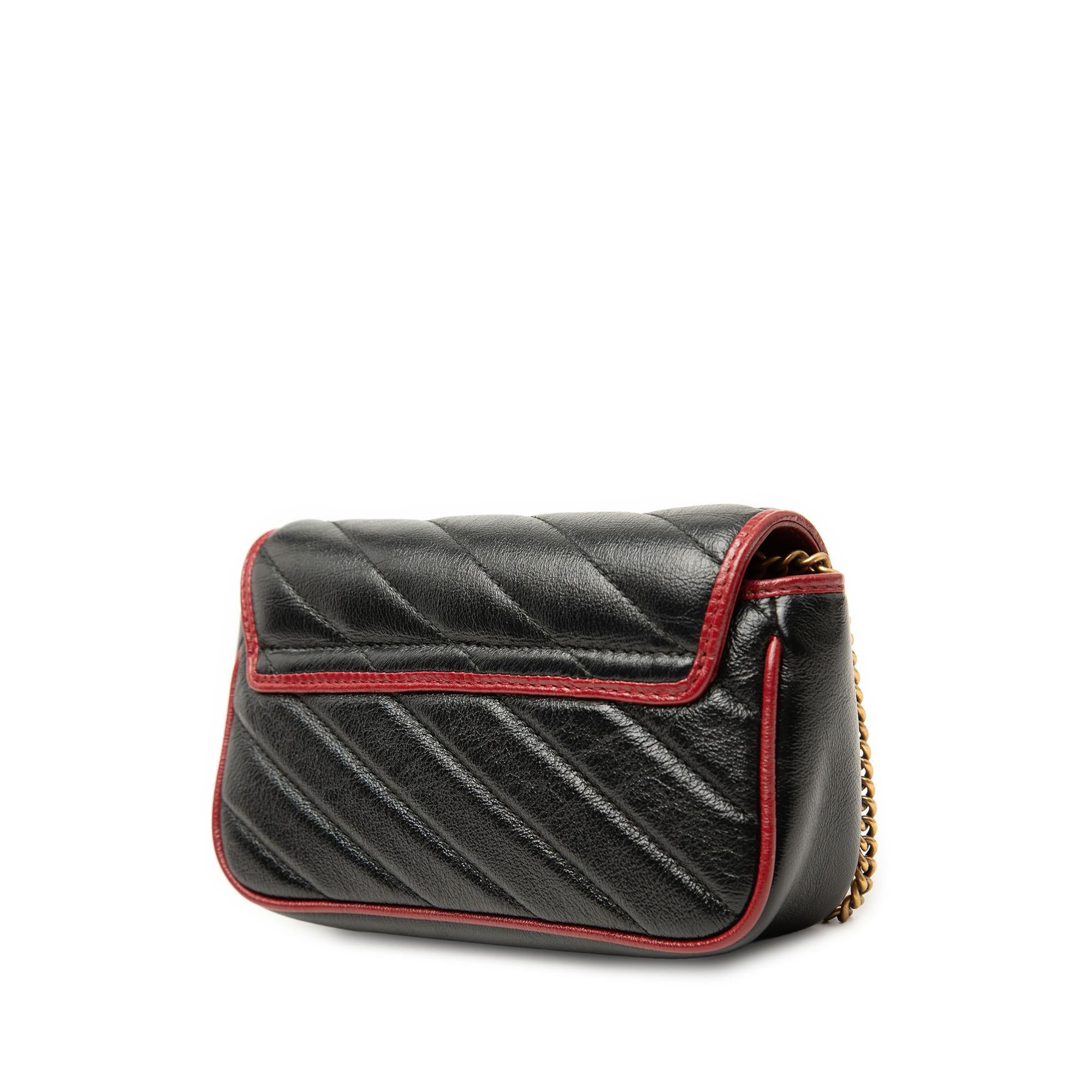 Gucci Super Mini GG Marmont Matelasse Leather Torchon Flap Crossbody
