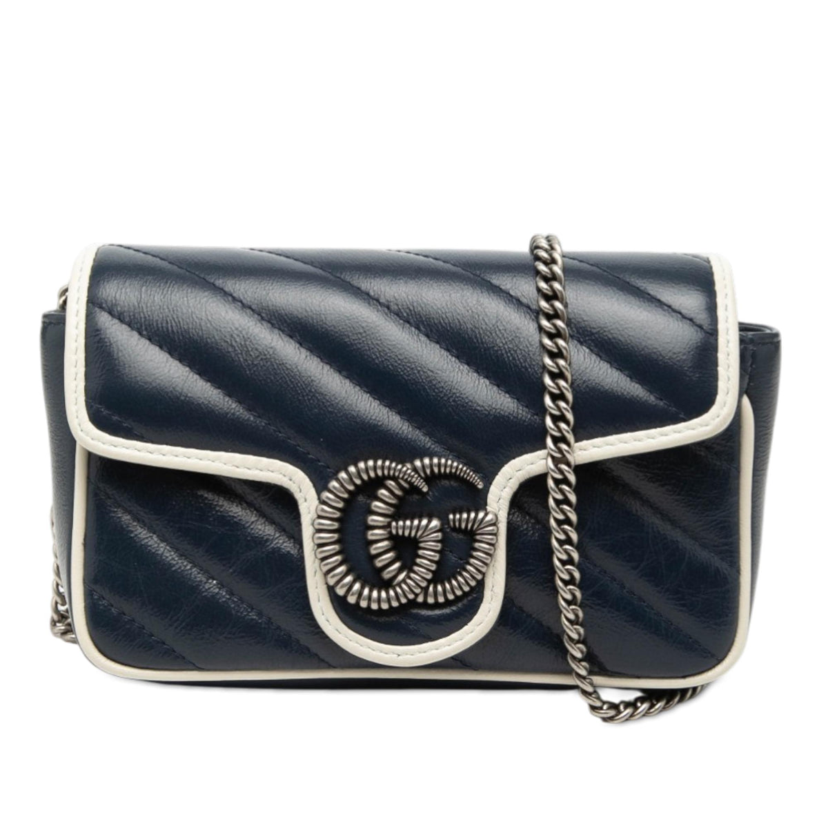 Gucci Super Mini GG Marmont Matelasse Leather Torchon Flap Crossbody